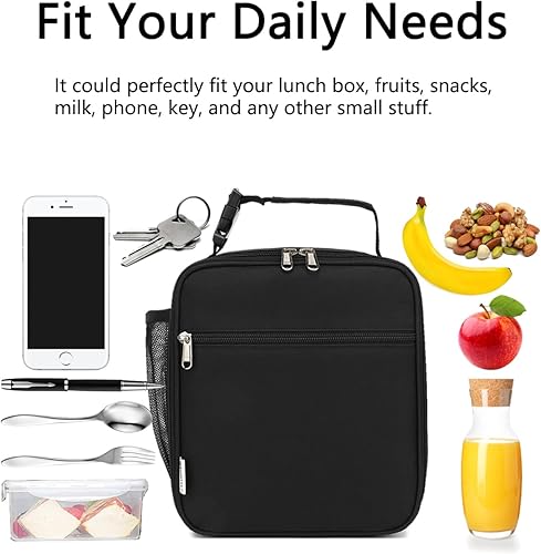 Miniatura 6 de Lonchera para niños, niñas, hombres y mujeres, kit de lonchera térmica pequeña y suave para la escuela, trabajo, picnic, viajes, lonchera portátil