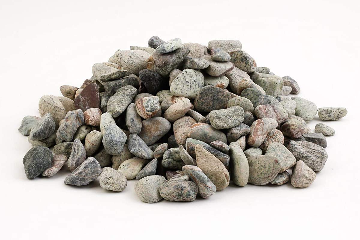 Rain-Forest Green Natural Decorative Landscape Stones,Garden Borders,Paths,Stepping 1kg (1/2"-1", XS)-image-22