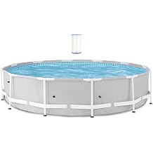 12ft x 30in Metal Frame Round Above Ground Swimming Pool with Cartridge