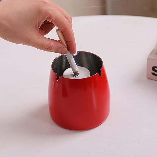 Miniatura 61 de Cenicero con tapa para cigarrillos, de acero inoxidable, sin humo, sin olor, resistente al viento, ceniceros para el hogar, oficina, mesa, exterior