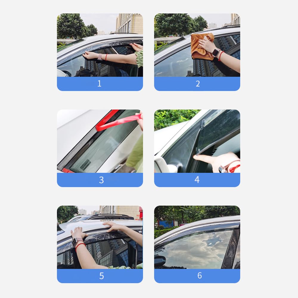 4PCS Deflettori Antivento Auto per MercedesBenz GLA 2020-2025 | PC materiale Favorire circolazione dell'aria Impedire all'acqua piovana entrare nell'auto diminuisce rumore vento antivento