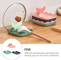 Vista 6 de Hemoton Soporte para tapa de olla de sirena, cola de pez, soporte para utensilios, cubierta de bandeja, estante para tabla de cortar, bandeja