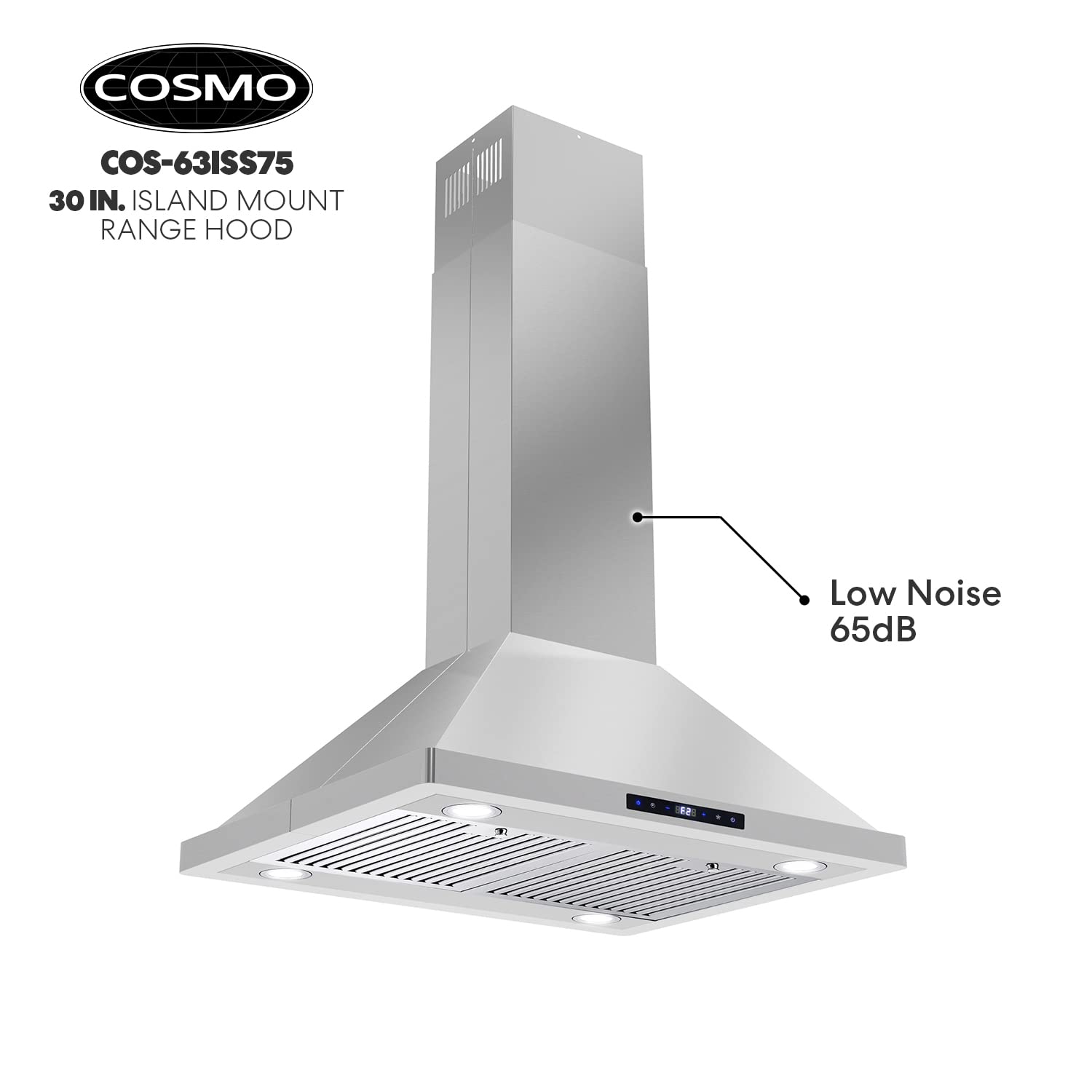 Buy COSMO COS63ISS75 Island Range Hood with 3Speed Fan, 380 CFM