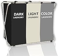 BRIGHTSHOW 180L 3 Section Collapsible Laundry Hamper Sorter - Large Black 28x21x15 Basket for Laundry Room Bedroom Organization
