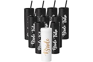 Pack Of 10 Bridesmaid Tumblers! Celebrate Your Big Day with Our Elegant Skinny Tumbler Set
