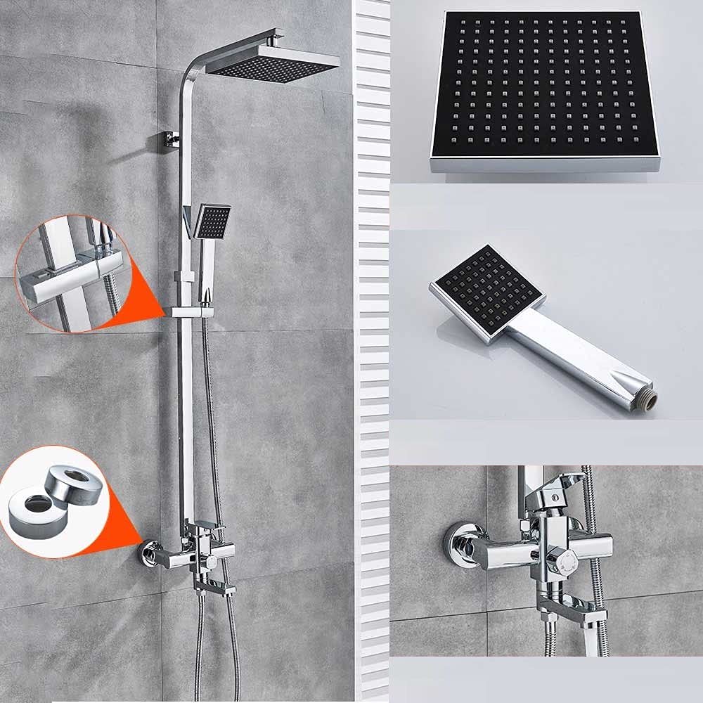 Mitigeur de douche noir mat et robinet de baignoire mural