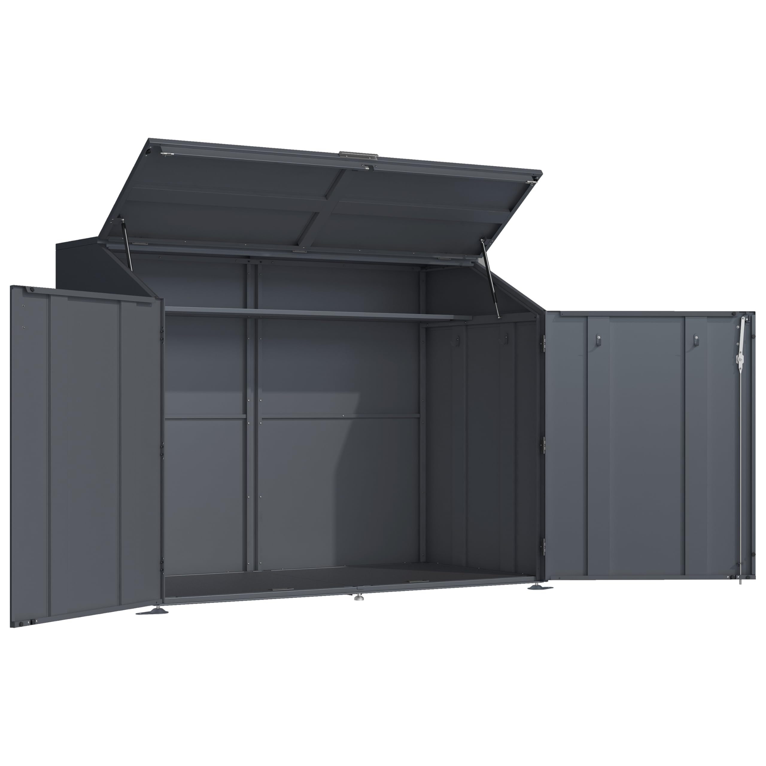 DEGAMO Fahrradgarage Metall anthrazit RAL 7016 wetterfest 200x100x157cm abschließbar