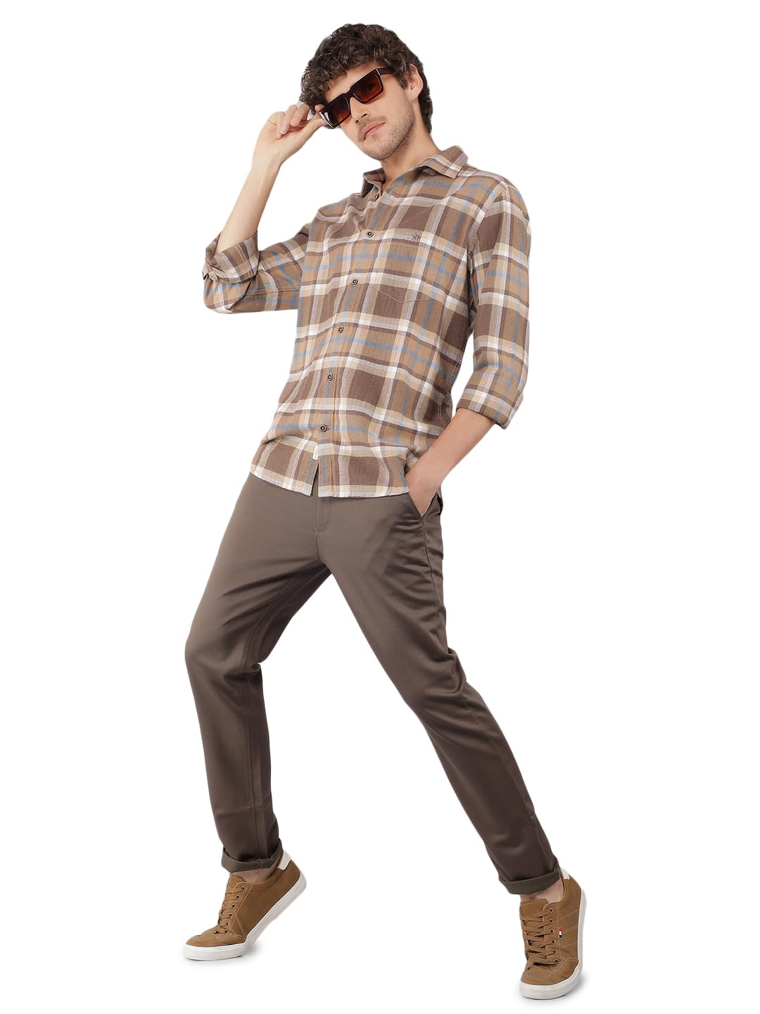 Men's Olive Chinos Trousers-image-25