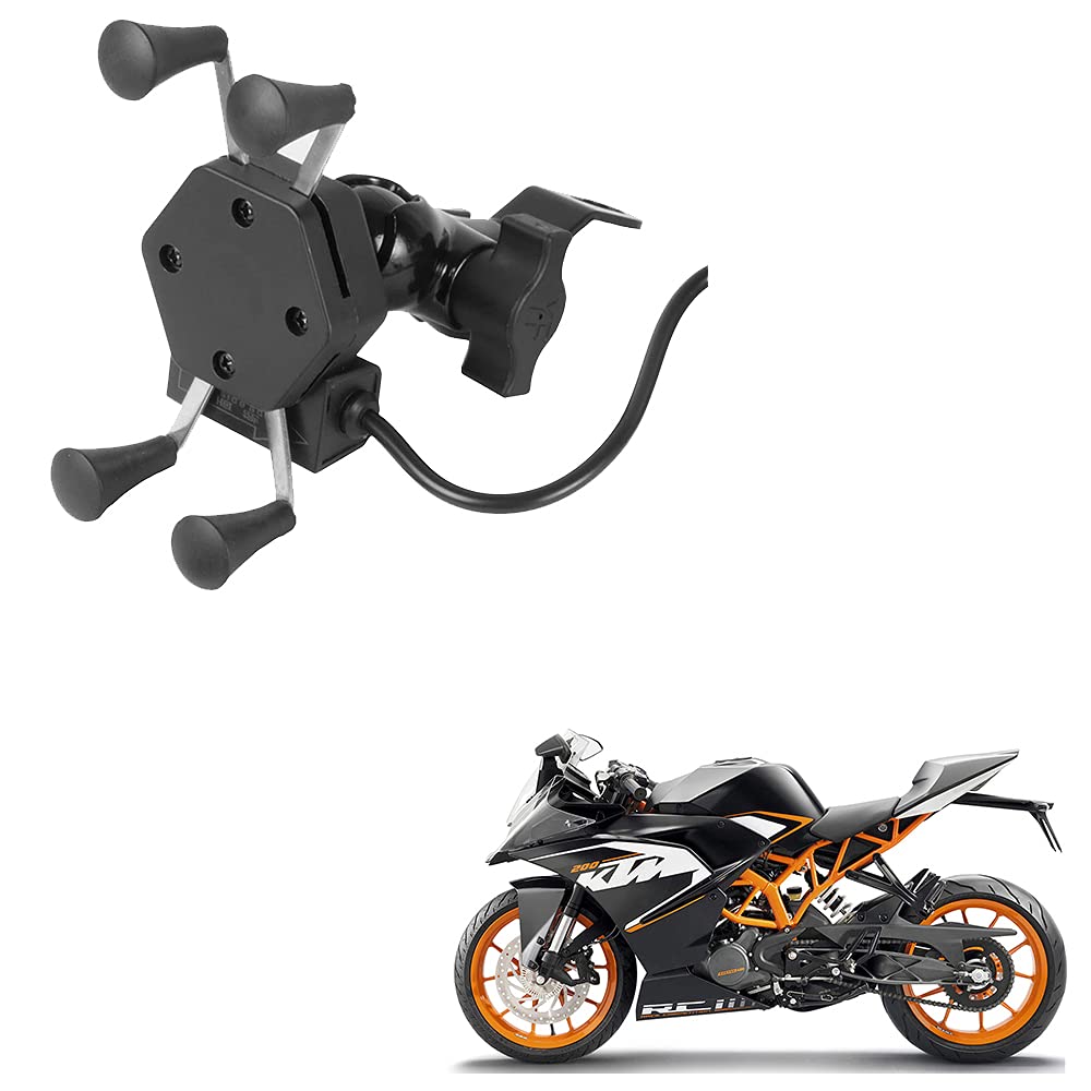 Auto Pearl Waterproof Motorcycle Bikes Bicycle Handlebar Mount Holder Case(Upto 5.5 inches) for Cell Phone - KTM RC 200 (Medium)-image-17