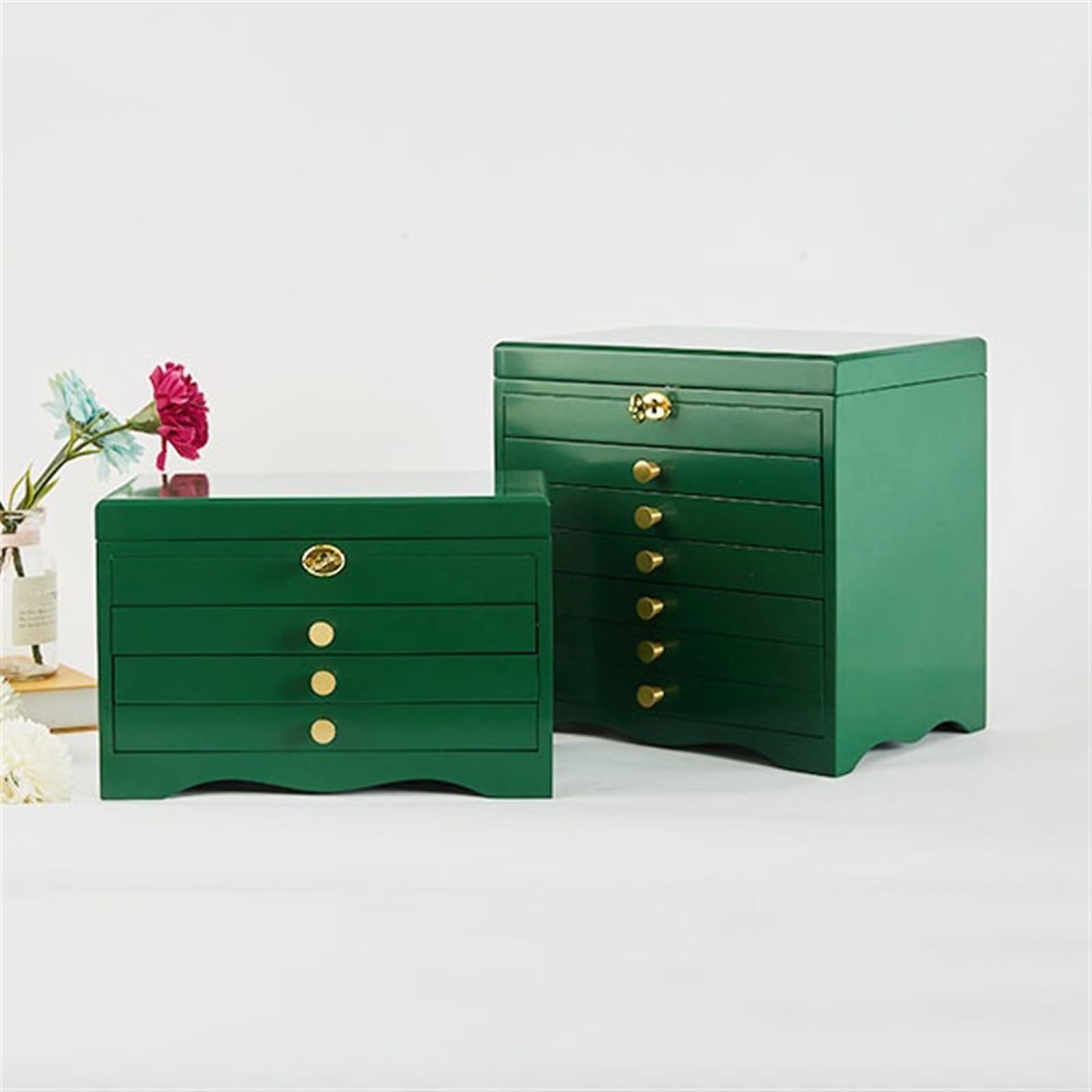 Jewelry Boxes Jewelry Box Wooden Multi Layer Retro Jewelry Necklace Storage Box with Lock Jewelry Boxes