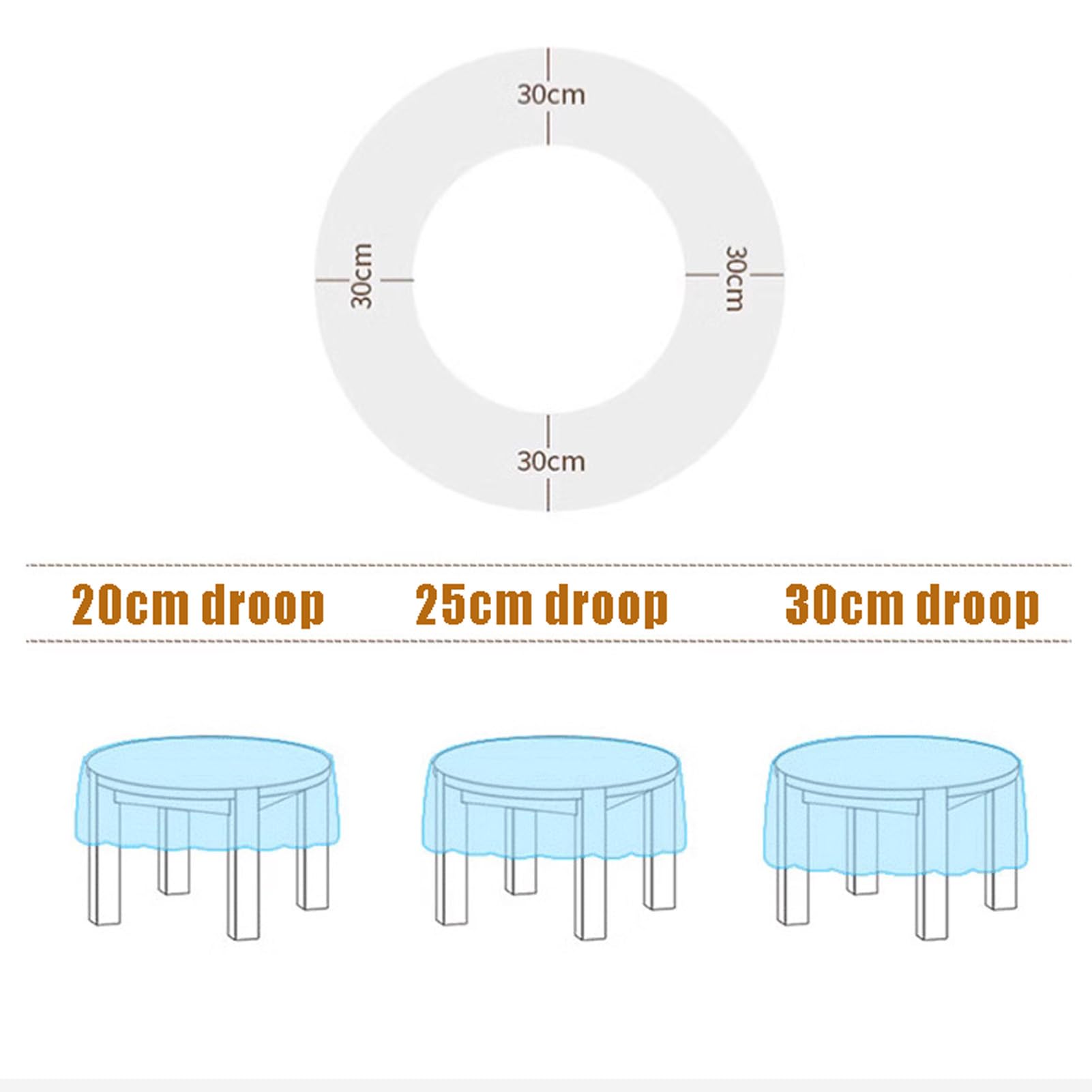 Nappe Toile Ciree Ronde Diameter 280cm, Nappe Ronde Anti Tache, Couverture de Table, Nappe de Table Ronde, Nappe de Table Ronde Impermeable, pour Salle à Manger/Extérieur Usage