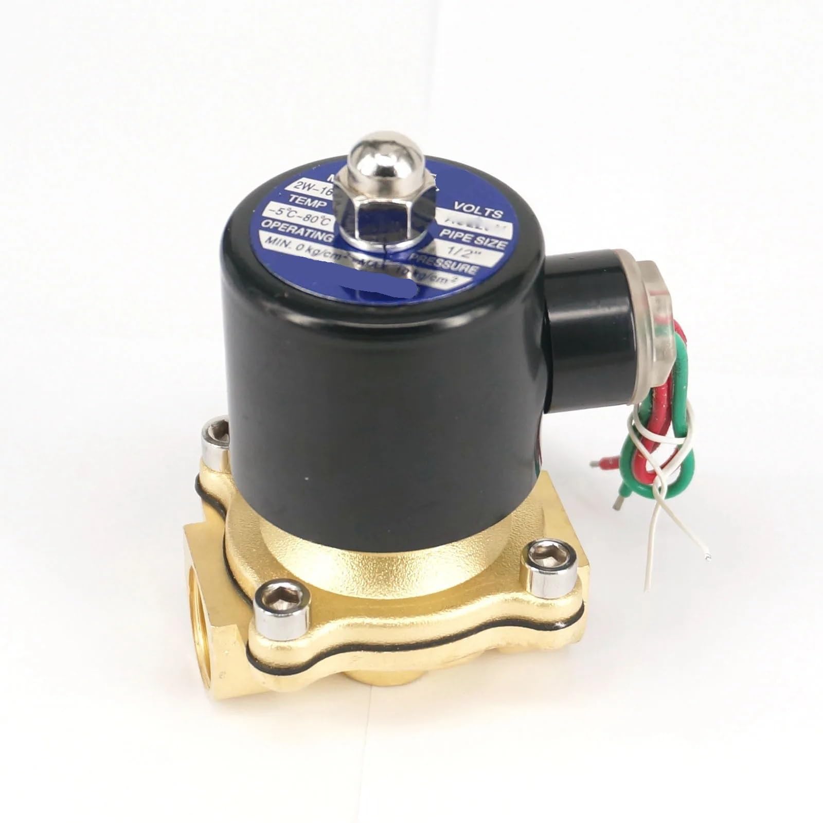 Válvula solenoide de latón de 3/4 pulgada con cierre normal para control de agua y aire DC24V