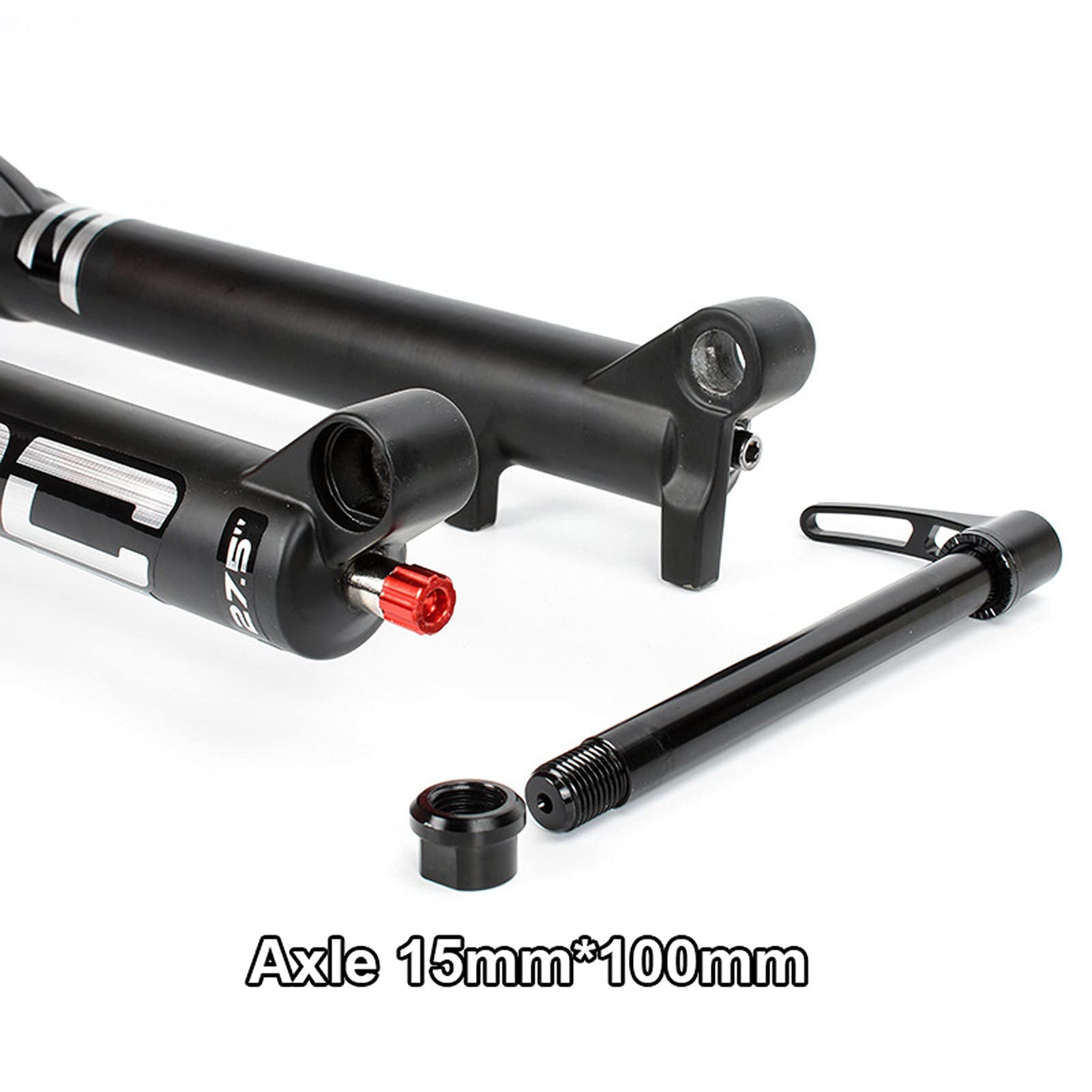 SJHFG Bicycle MTB. Forcella a Doppia Spalla Sospensione, 29 27,5 Pollici Ammortizzatore da 1-1/8 Forchetta Anteriore per Bicicletta Forks (Color : 27.5 Matte Silver