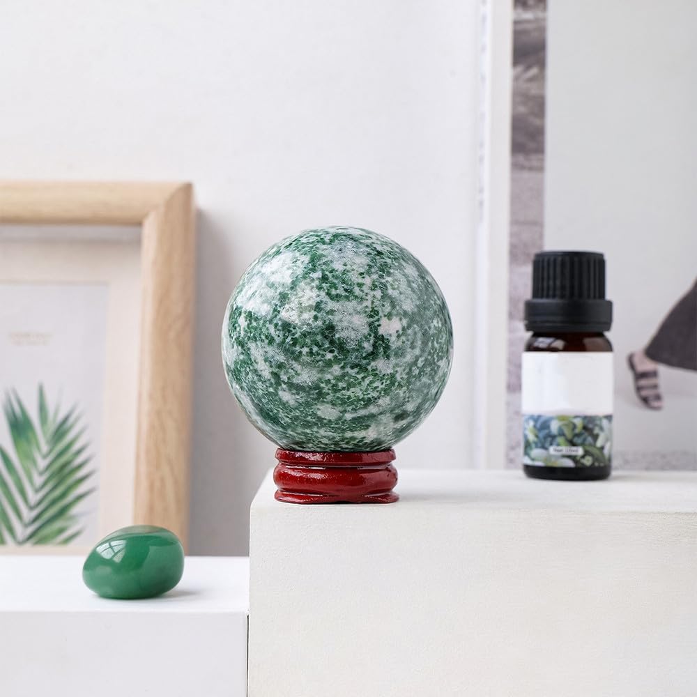 Boule de cristal de jade véritable, le cadeau idéal pour une décoration raffinée