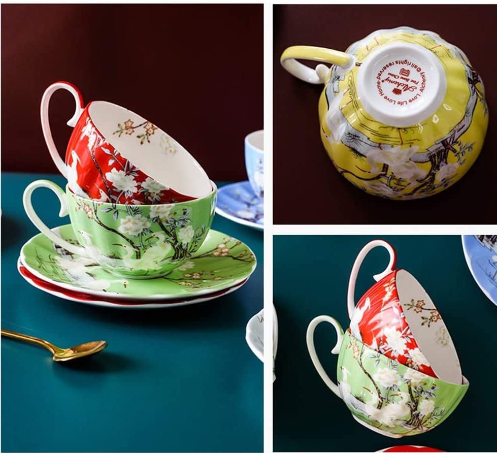 Kubek do kawy z zestawem spodków, cienka porcelana kostna, 230 ml na latte i herbatę, idealny na imprezy i dawanie prezentów