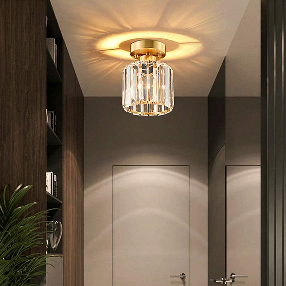 Luz de techo dorada con acabado de cristal de lujo para salones selectos 7