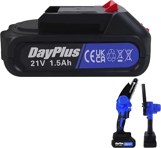 1-Pack Replacement Power Tool Battery 21V 1500mAh Li-Ion Rechargeable Battery for 6 Inch Cordless Mini Chainsaw 4 Inch Brushless Electric Reciprocating Saw, Outdoor Tool Rechargeable Battery Pack