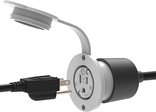 Vista 16 de Journeyman-Pro 5279 15 Amp 120-125 voltios, salida con brida NEMA 5-15, grado comercial blanco, 2 polos-3 cables, receptáculo de cargador de enchufe