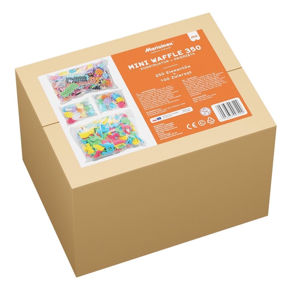 Marioinex Zabawka budowlana Mini Waffle School Constructor Animals przyjemność ze zwierząt