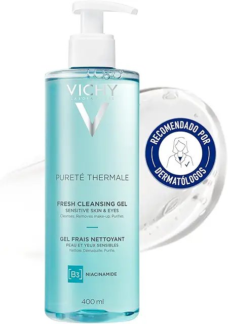 Vichy Gel Limpiador Refrescante Esfoliante, Purifica Pieles Sensibles, 200 ml