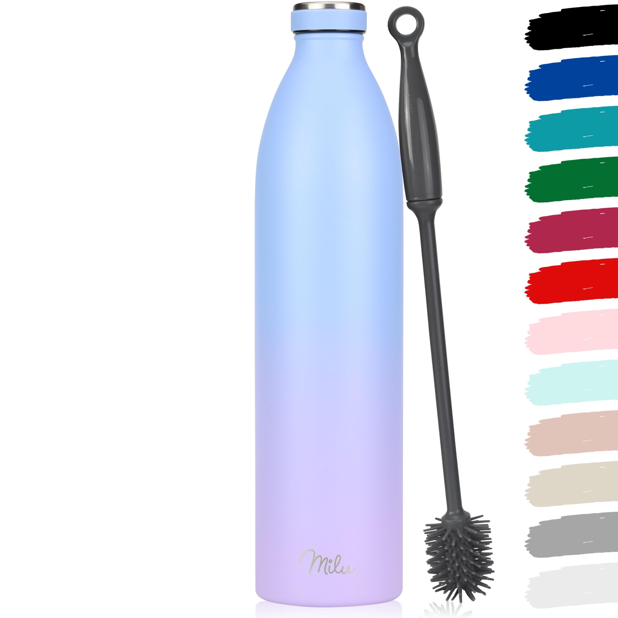 Milu Stainless Steel Drinking Bottle 350 ml - Insulated Thermo Flask for Water - Leak Proof, Insulated and Double Walled, Carbonated (Grey, 350 ml) — view 32
