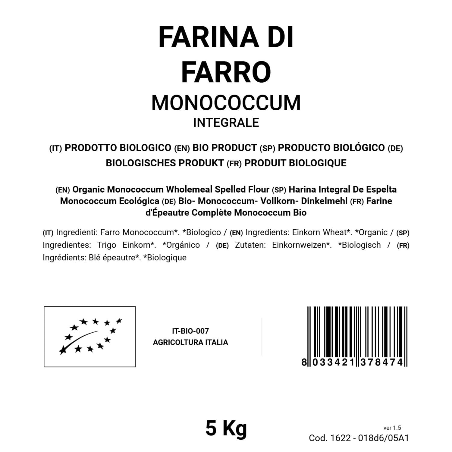 Farina di Farro Monococcum Integrale 5Kg BIO