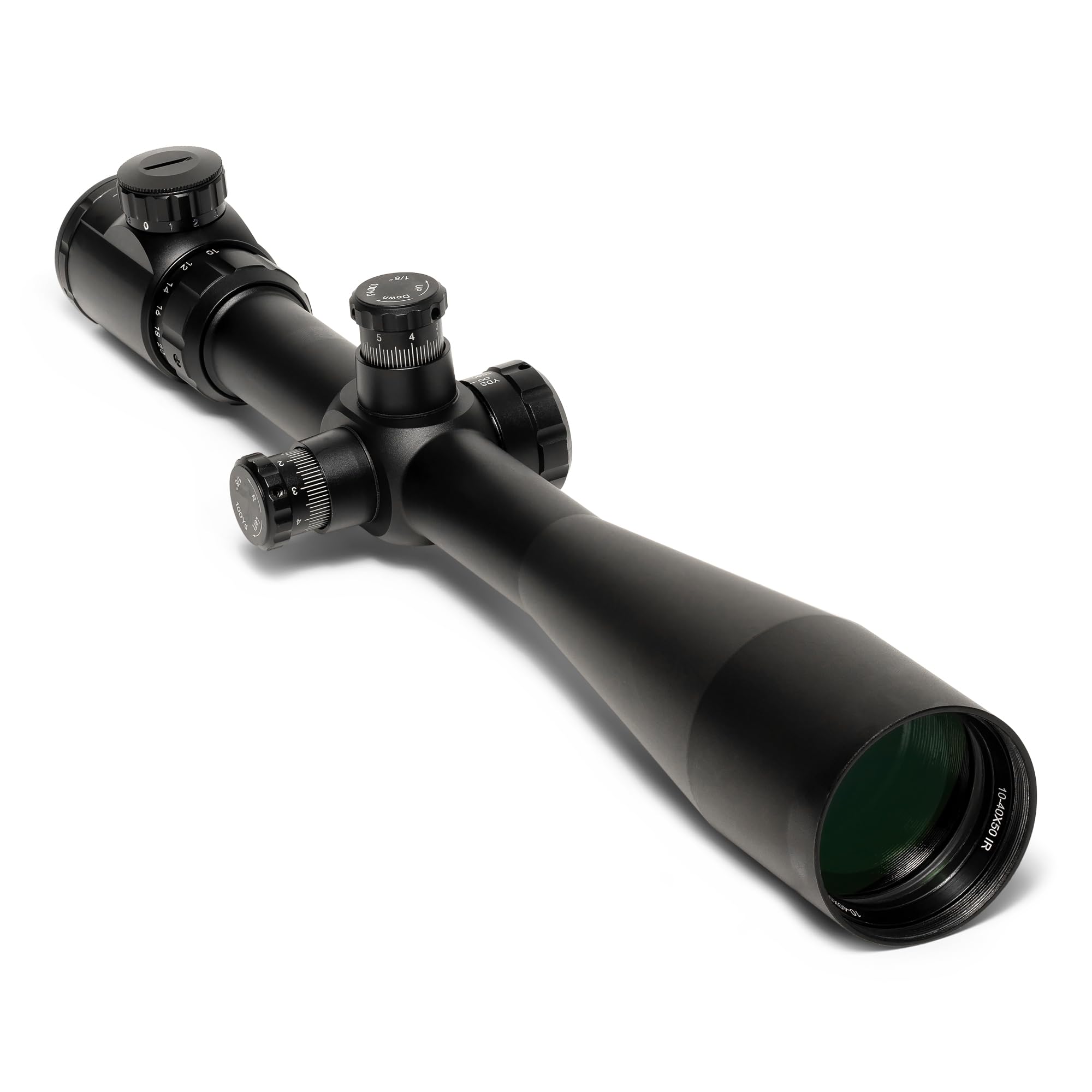 Tactical Series Riflescope 4-16x50 or 10-40x50 with Illuminated (Red, Green, Blue) MIL-Dot or Rangefinder Reticle - 1/8 MOA - 30mm Tube - Interchangeable Elevation Turret/BCD