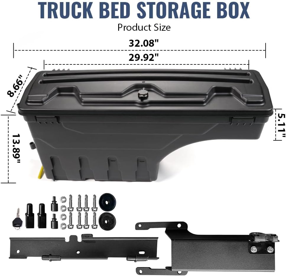 PIT66 Truck Bed Toolboxes, Compatible With Ford F150 2015-2020, Storage Box Driver And Passenger Side, 2 pcs set Drawer