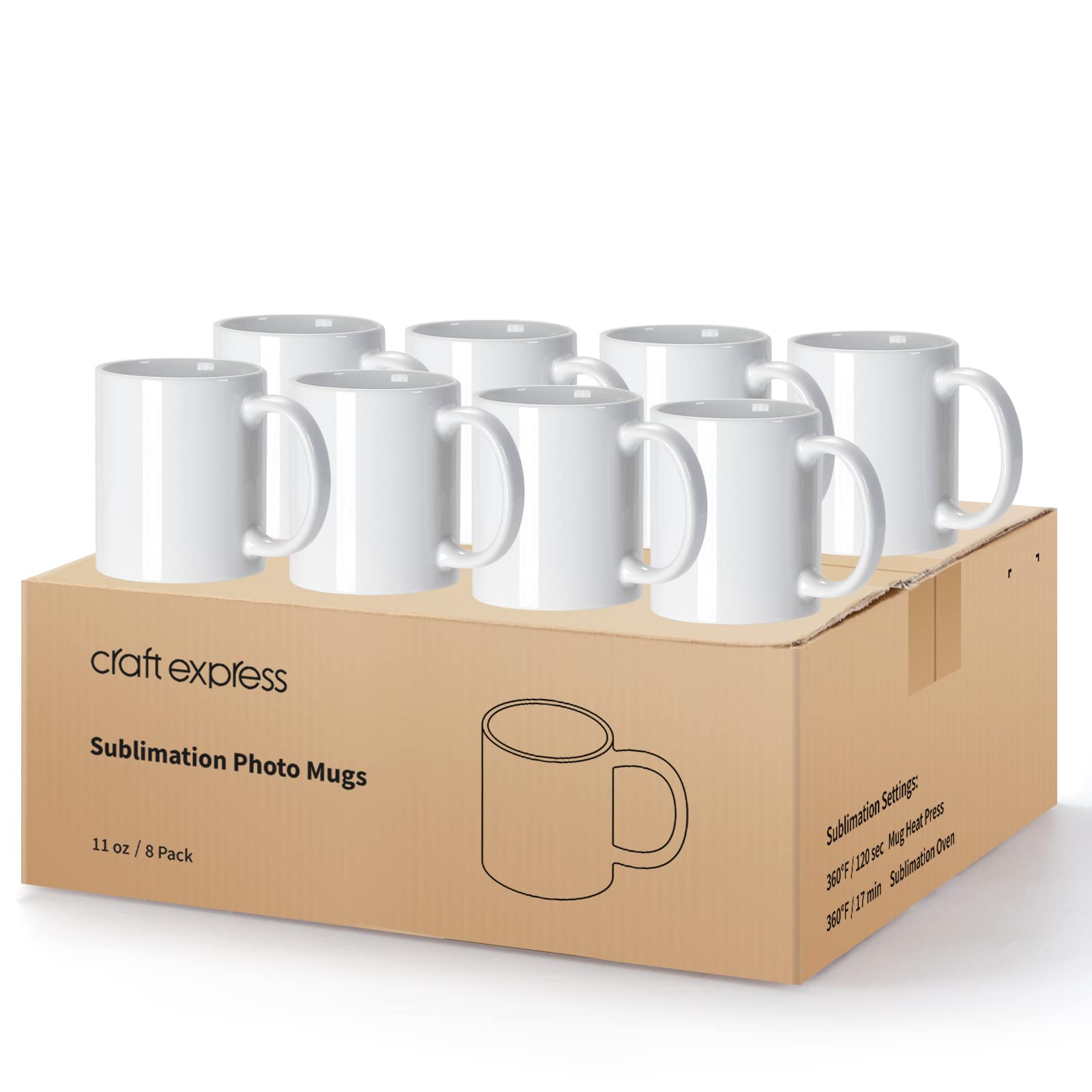 Buy Craft Express 11 OZ Sublimation Mugs Blank,Sublimation Ceramic Mugs