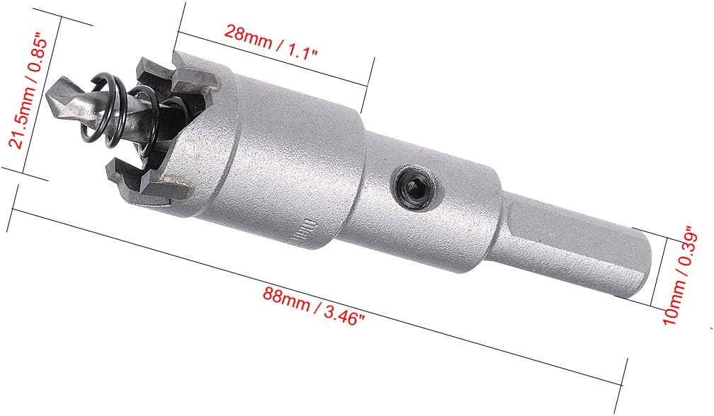Sourcingmap 21.5mm Carbide Hole Cutter, Hole Saws for 0.5mm-3mm Stainless Steel 5mm Metal Sheet - Image 3