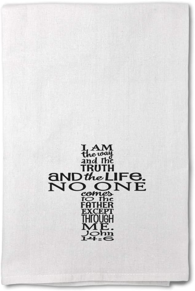 Style In Print Custom Decor Flour Kitchen Towels I Am The Way and Truth Life John 14:6 Inspiration & Motivation The Bible Cleaning Supplies Dish Towels Personalized Text Here