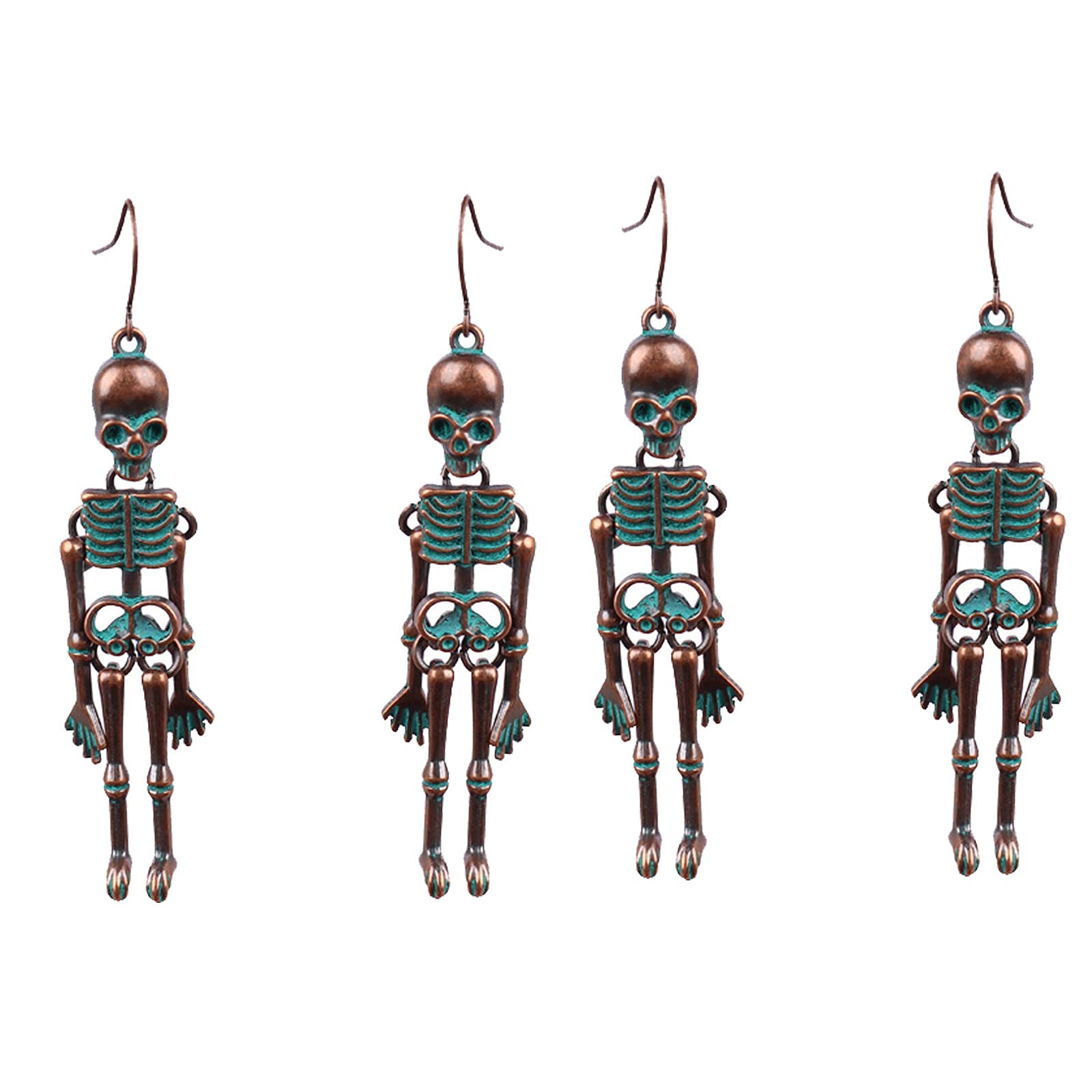 Halloween Retro Skull Earrings Gothic Skull Skull Face Earrings, Sterling Silver Scientific Skeleton Bone Earrings, Suitable For Halloween Costume Accessories