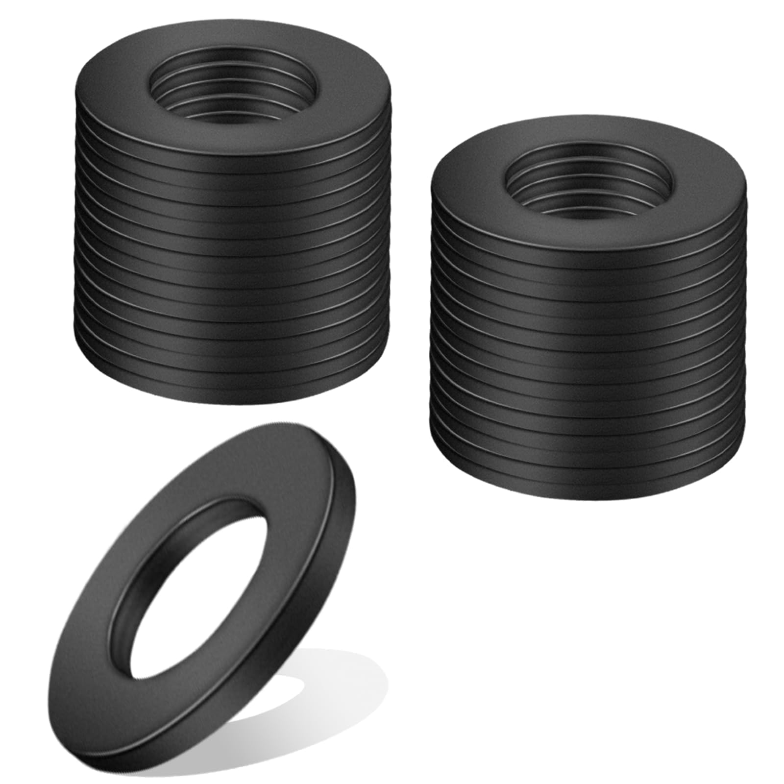 KGGZKG 30 Pcs M10 x 20mm Black Flat Washers 304 Stainless Steel A2 V2A Penny Washers M10 Metal Round Repair Washer Spacer for Screws Bolts and Nuts