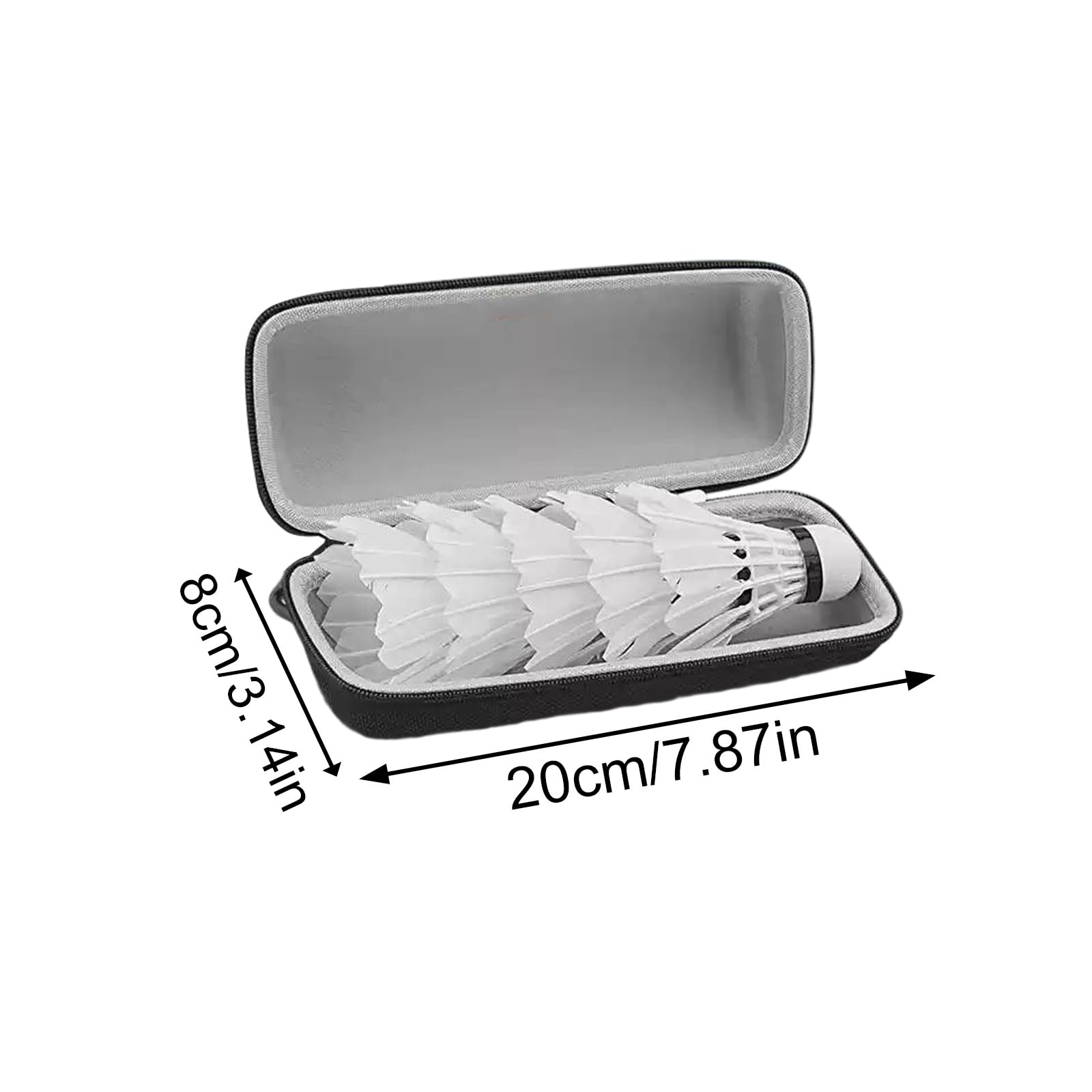 Estuche de accesorios de bádminton de alta capacidad para volantes forrado interior con clip de metal, cubo de almacenamiento