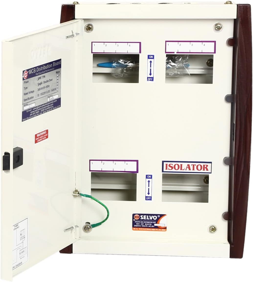 Selvo Way (TPN) Three Phase Neutral Double Door Distribution Board (4Way)