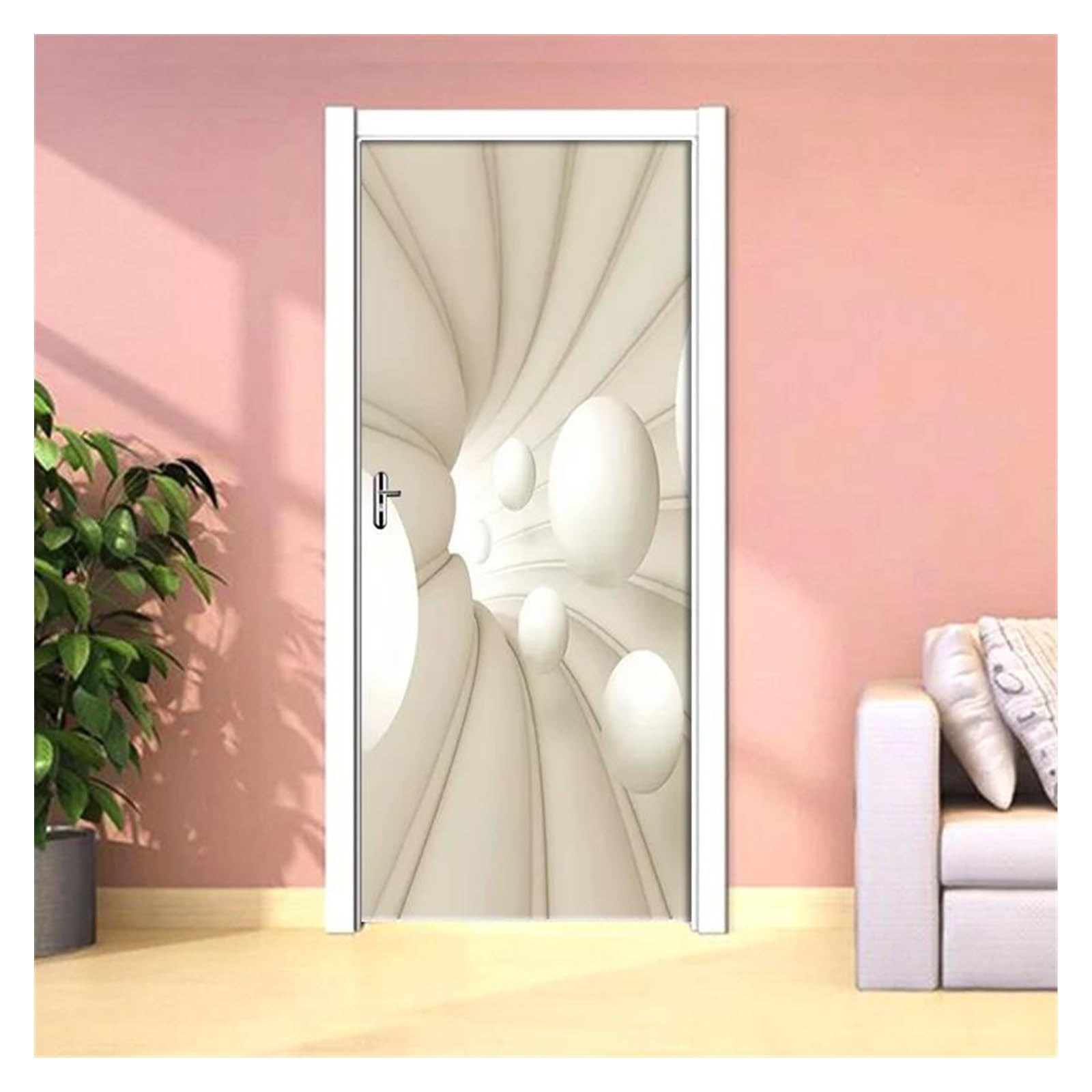 Art mural haut de gamme : grand papier peint de porte sphère 3D adhésif