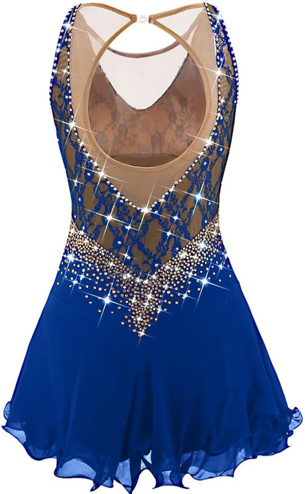 Ice Skating Dress for Girls and Women, Figure Skating Costume Made to Order Open Back Figure Skating Dress