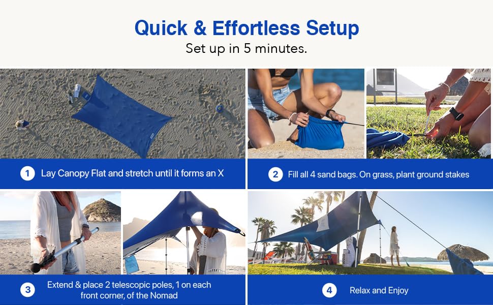 Image of Beach Canopy Tent Sun Shade 9x8.5 FT - UPF50+ Portable Beach Tent Canopy with 2-Post Easy Setup, Lightweight Carry Bag - Camping, Picnic, Backyard & Travel Sun Shelter