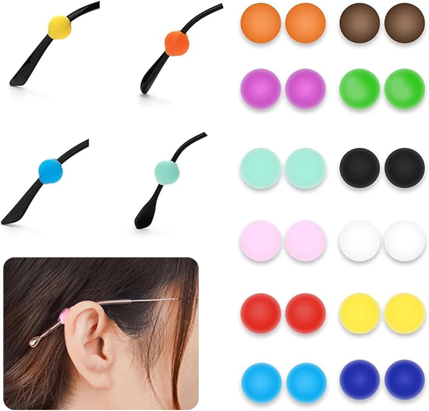 Eye Glasses Ear Gripper, Glasses Slip Preventer Eyeglass Ear Cushions, Eyeglass Ear Grips Non