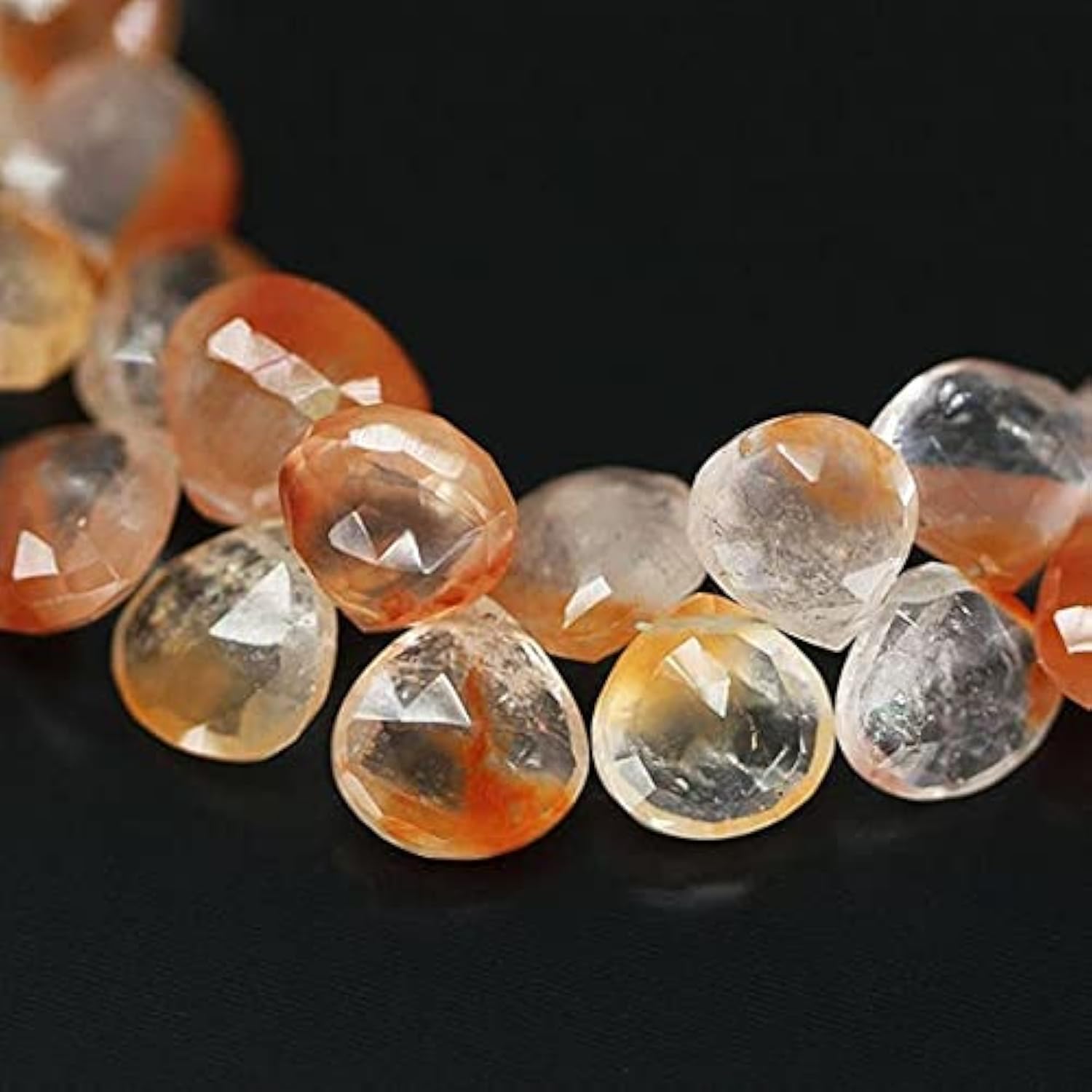 Perles en quartz orange pour créer vos propres bijoux d'été et accessoires fait main