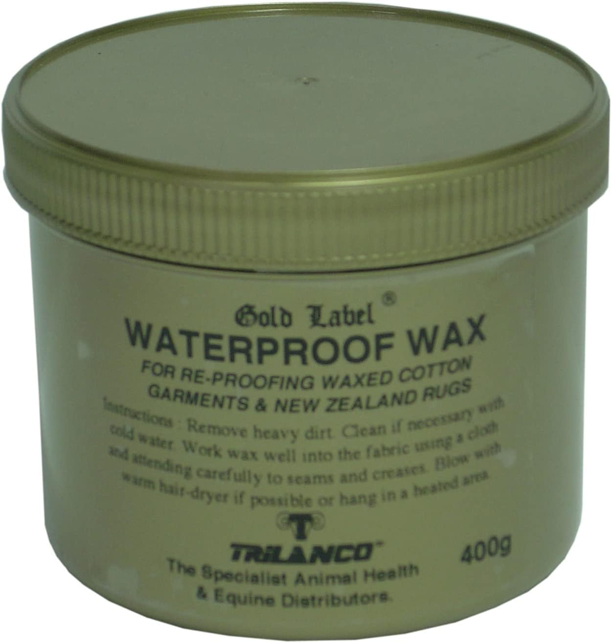 Waterproof Wax for Re-Proofing Wax Cotton Clothing & Horse Turnout Rugs 400g
