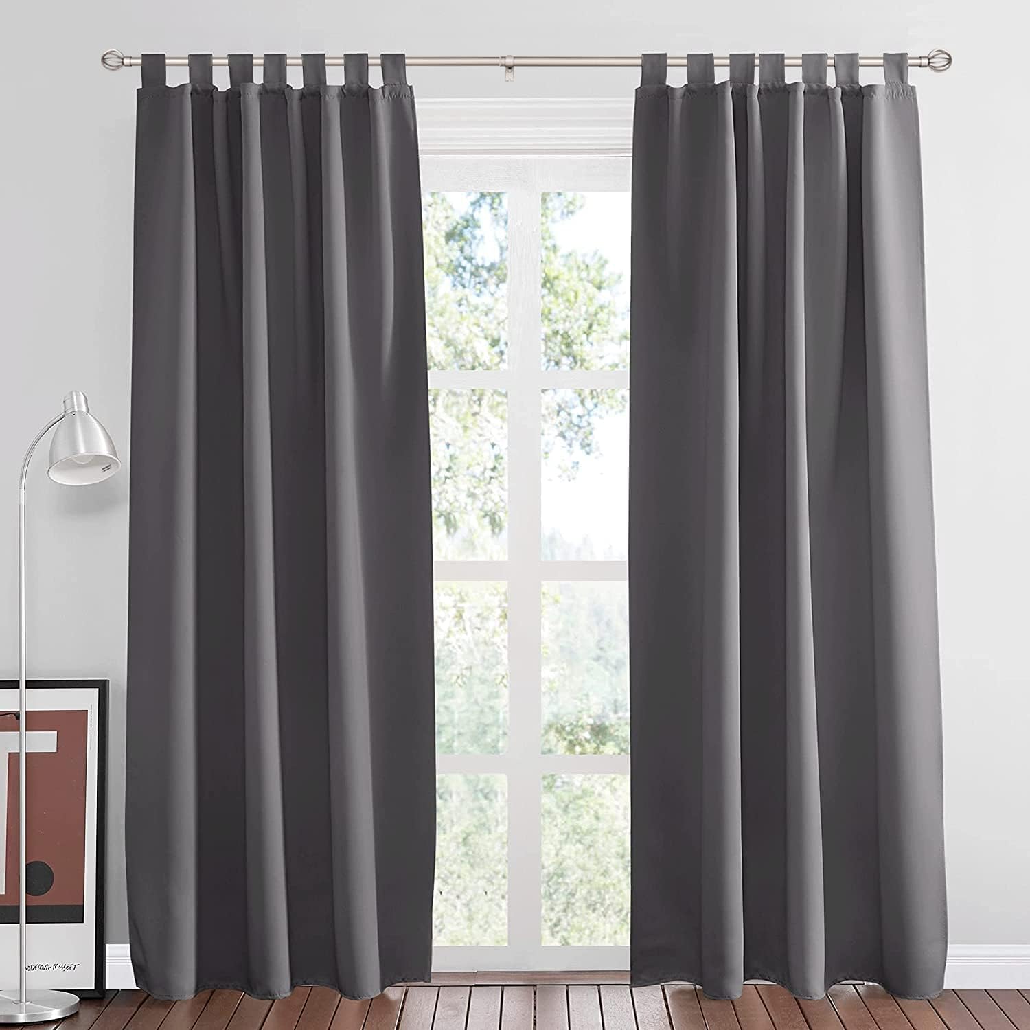 Curtain Rods for Windows 28-48'',Nickel Adjustable Window Curtain Rod in 1-Inch Diameter,Twisting Round Cage Farmhouse Blackout Curtain Rod : Home & Kitchen