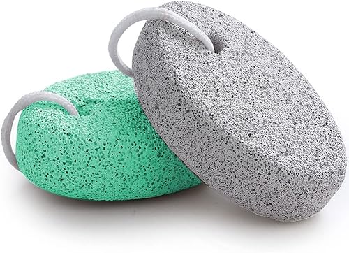 Miniatura 37 de Piedra pómez natural para pies, paquete de 2 herramientas de pedicura de lava, removedor de callos de piel dura para pies y manos, color verde