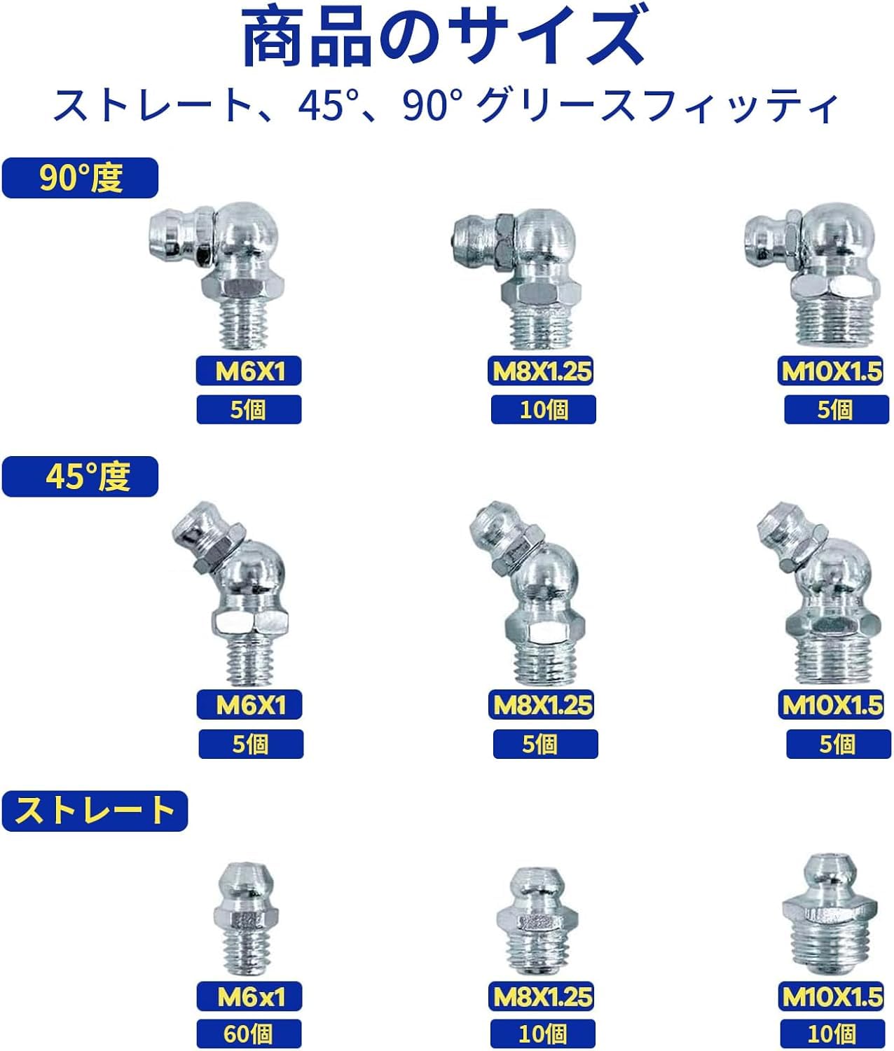 Amazon.co.jp: bardsxgfg(あき) グリスニップル 110個セット