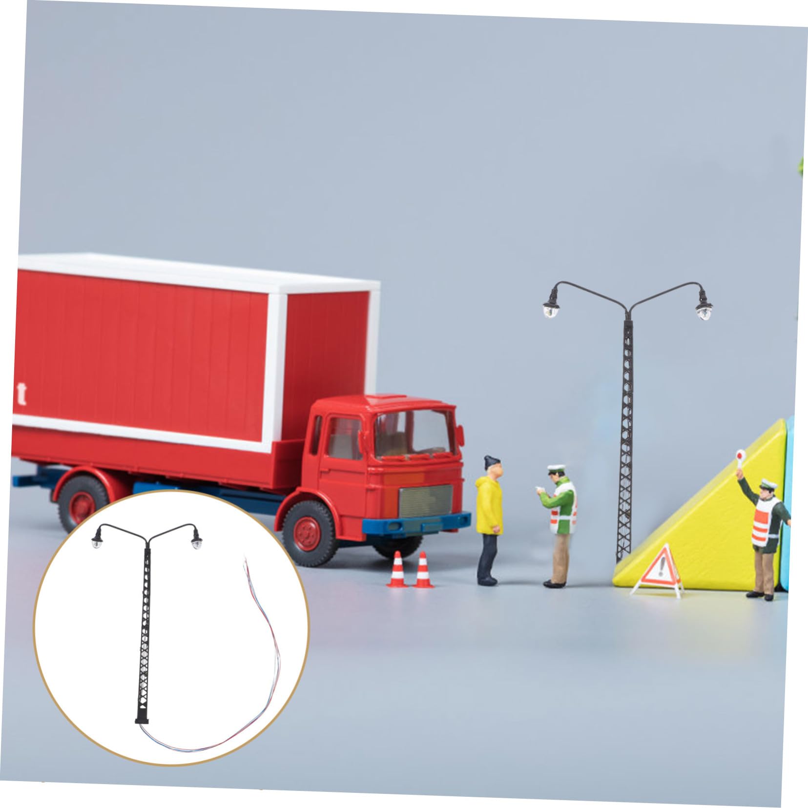 ABOOFAN 2 Stück Miniatur Eisenbahnlampen aus Edelstahl und Abs 1/87 Maßstab Installieren für Modelleisenbahn Dekoration und Selbstgemacht Sandtischgestaltung