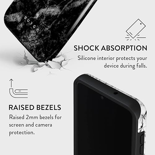 Miniatura 4 de BURGA Funda para teléfono compatible con Samsung Galaxy S23 Plus  Carcasa rígida híbrida de 2 capas + funda protectora de silicona  Mármol blanco y