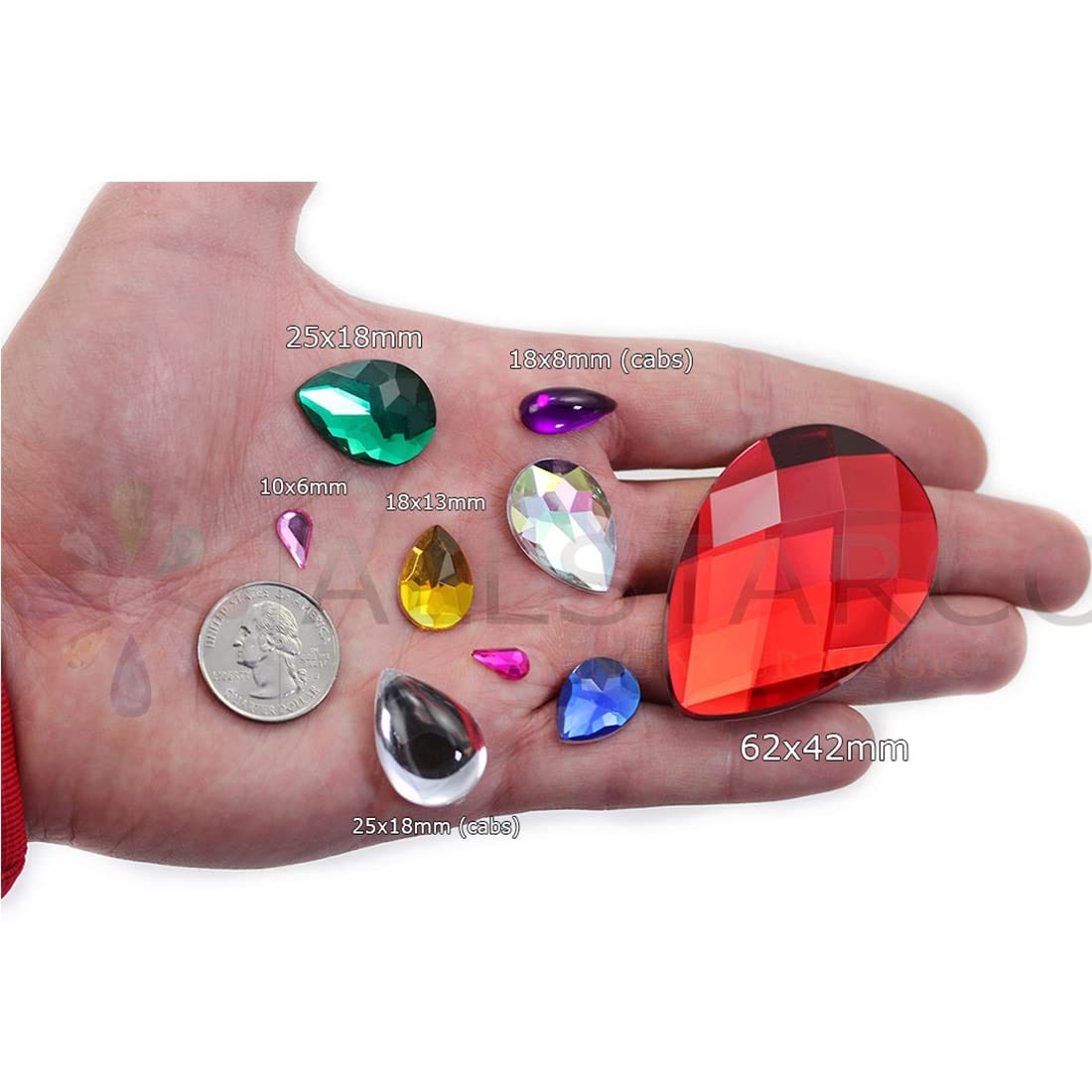 GORGECRAFT 20 Cabochon En Forme De Goutte D'Eau En Acrylique