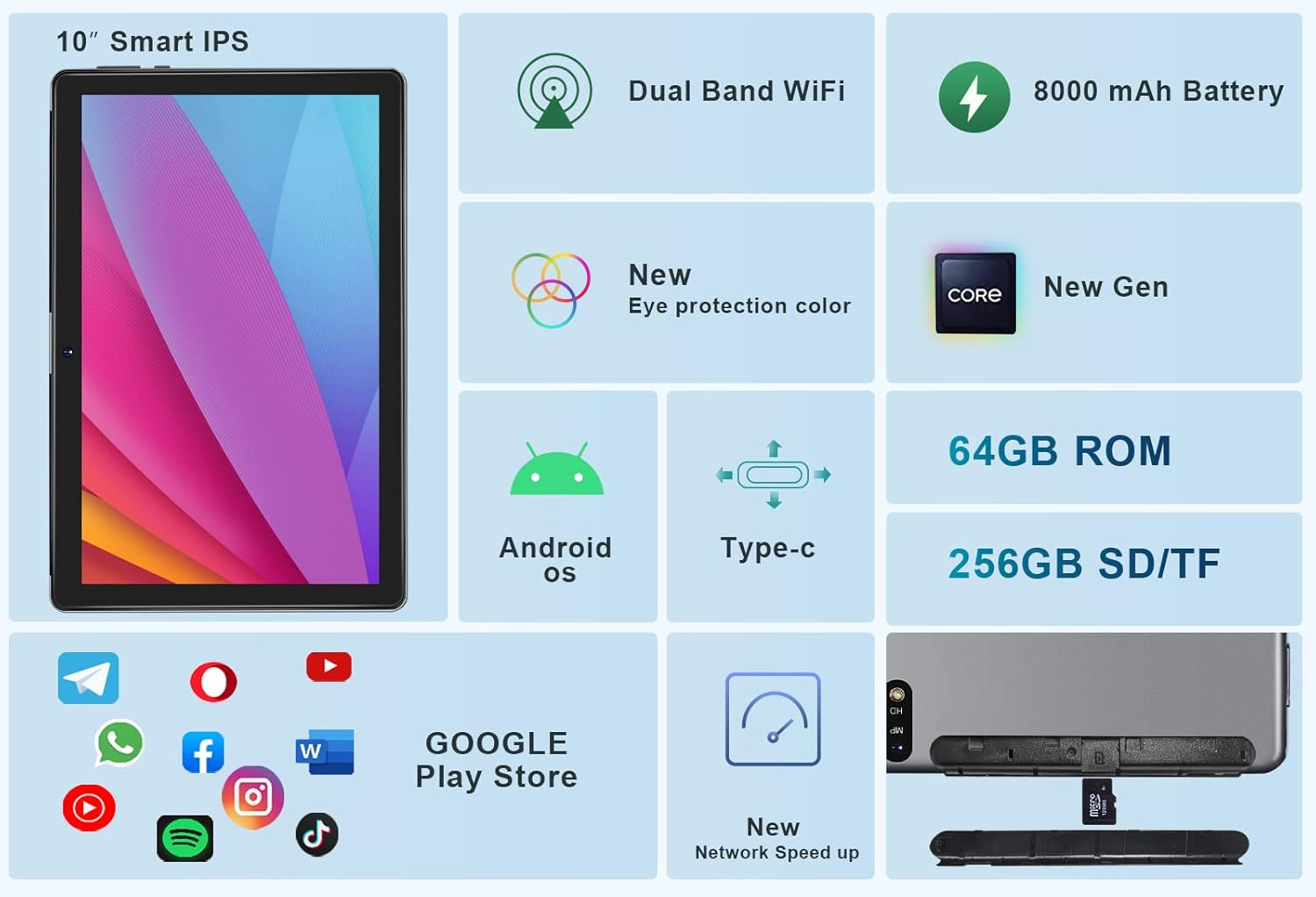 JUSYEA Tablet 10 Pollici Android PC 4 GB RAM + 64 GB ROM, Octa-Core, SD/TF 256 GB, Smart Display IPS, 8000 mAh, 5 MP + 8 MP, WIFI | Bluetooth | GPS, con Custodia + Penna + Tastiera- Rosso JUSYEA Tablet 10 Pollici Android PC 4 GB RAM + 64 GB ROM, Octa-Core, SD/TF 256 GB, Smart Display IPS, 8000 mAh, 5 MP + 8 MP, WIFI | Bluetooth | GPS, con Custodia + Penna + Tastiera- Rosso