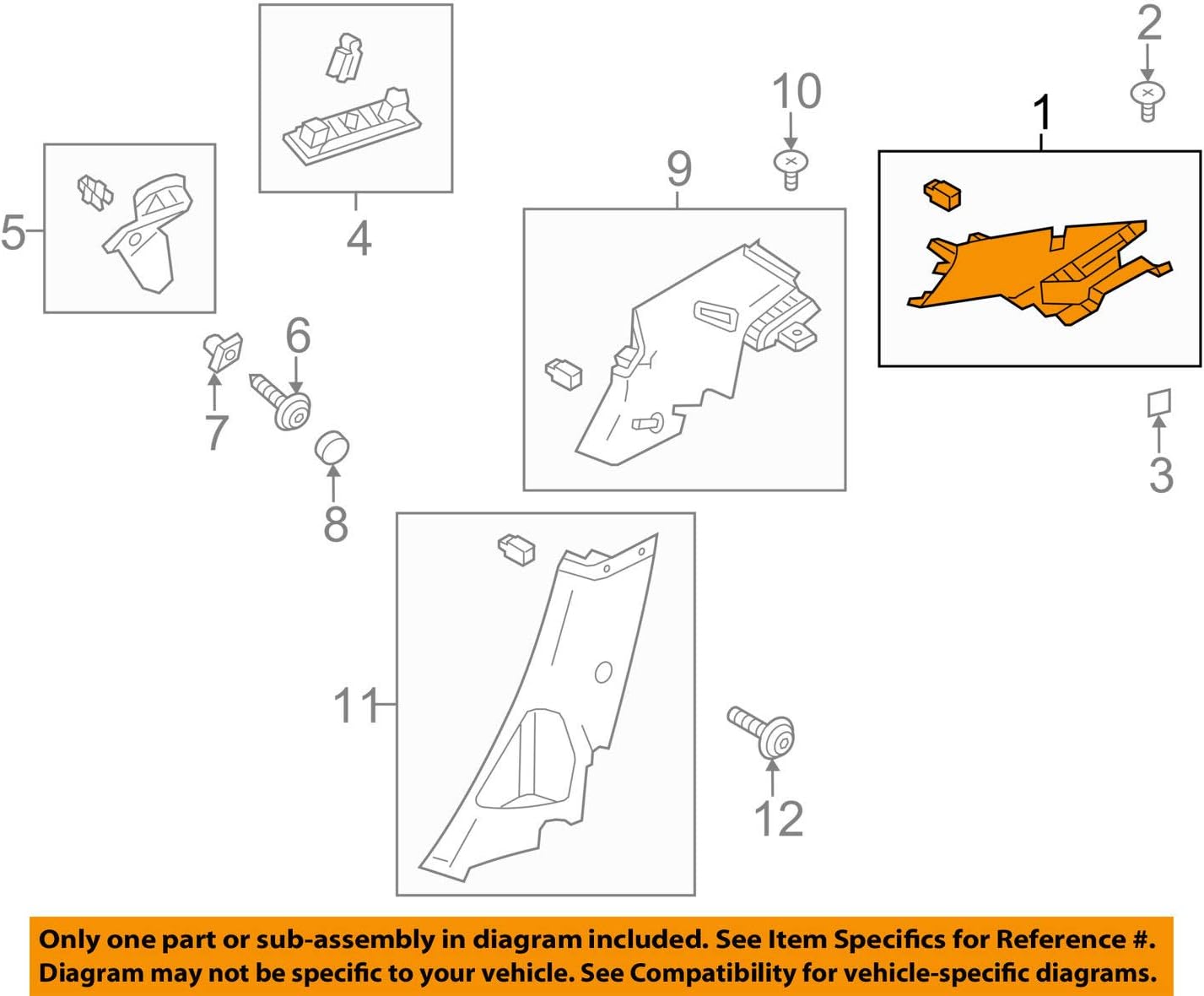 Ford OEM 12-18 Focus Interior-Upper Quarter Trim Left CV6Z5431011BA