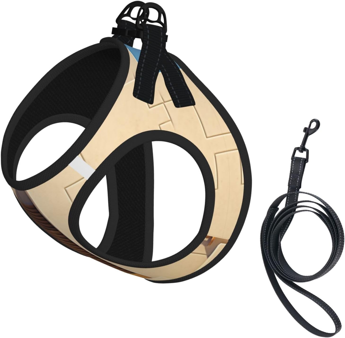 Desert Temple Pet Vest Small Size Dog Harness and Leash Set for Training, Reflective & Adjustable with Accessories Medium